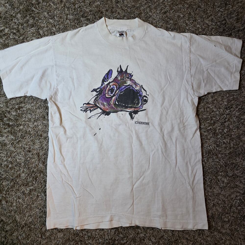 G. Loomis Vintage Fishing Shirt Single Stitch Fruit Loom Large Fear No Fish